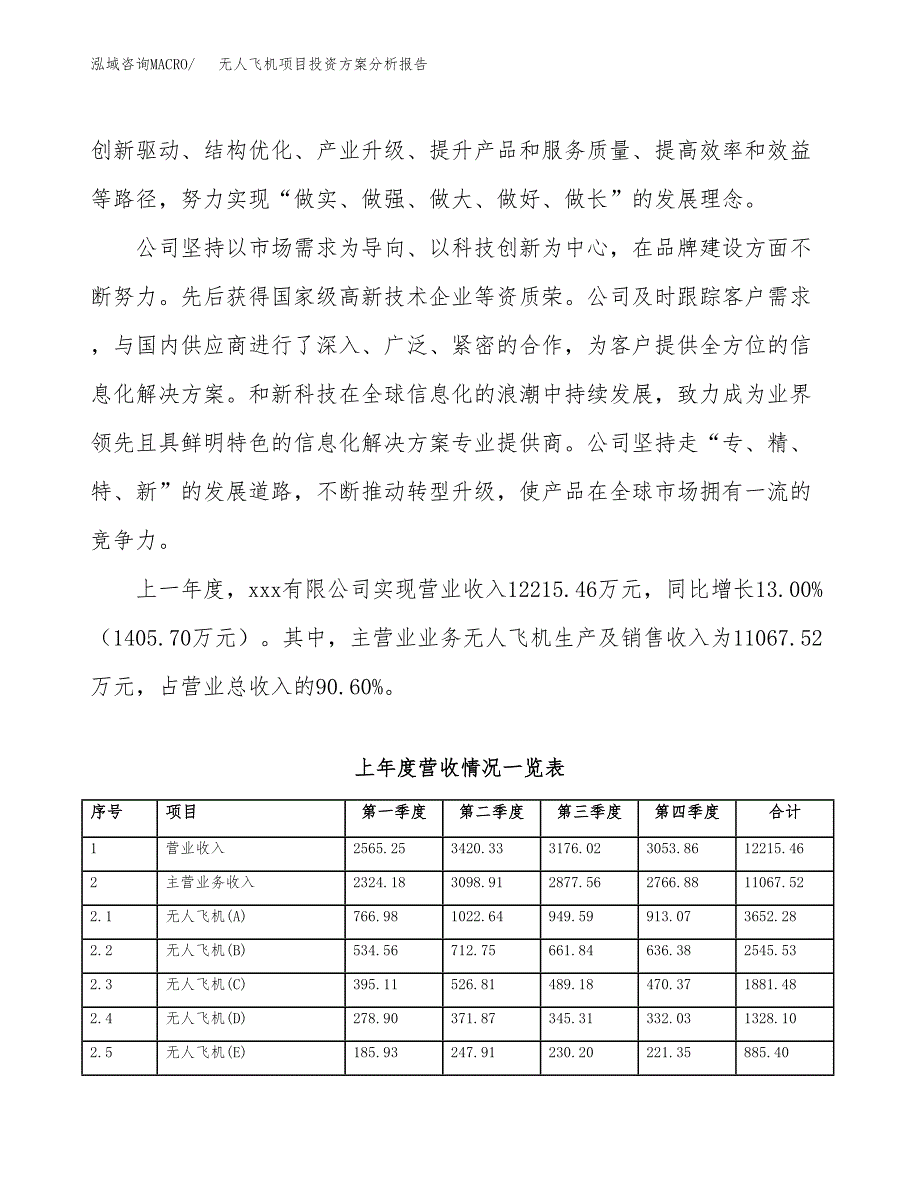 无人飞机项目投资方案分析报告.docx_第2页