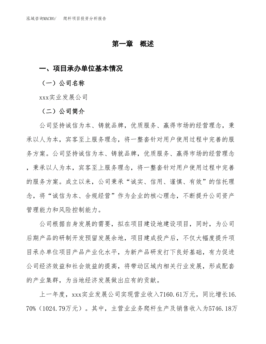 爬杆项目投资分析报告（总投资4000万元）（17亩）_第2页