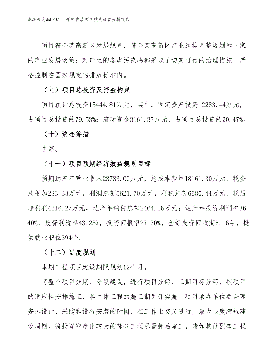 平板白玻项目投资经营分析报告模板.docx_第4页