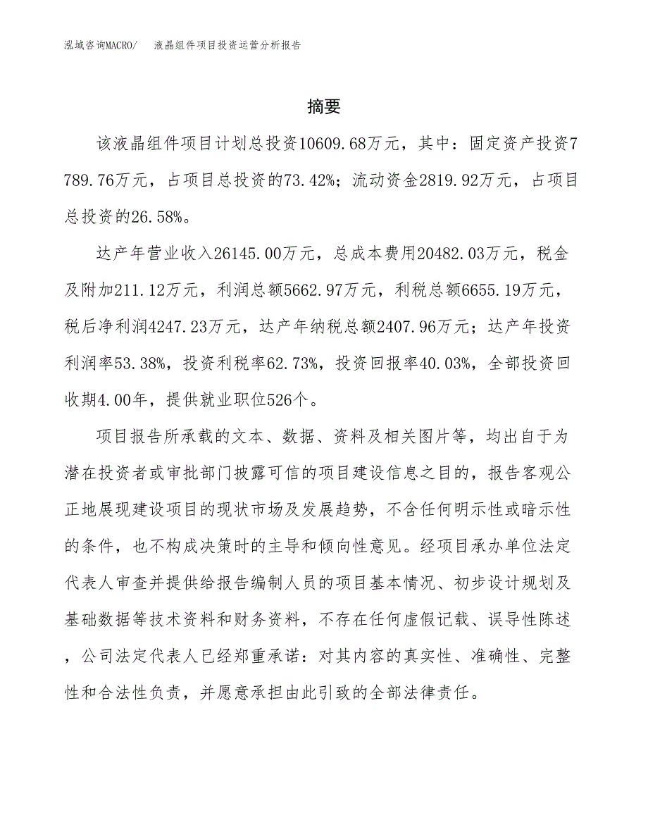 液晶组件项目投资运营分析报告参考模板.docx_第2页