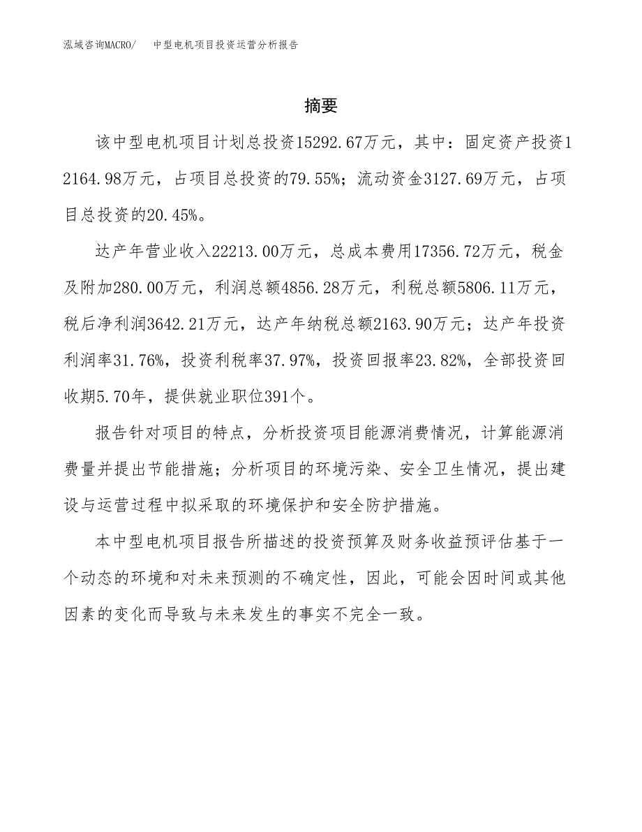 中型电机项目投资运营分析报告参考模板.docx_第2页