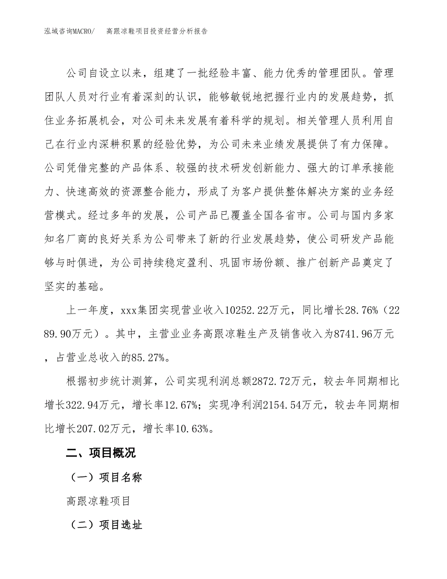 高跟凉鞋项目投资经营分析报告模板.docx_第2页