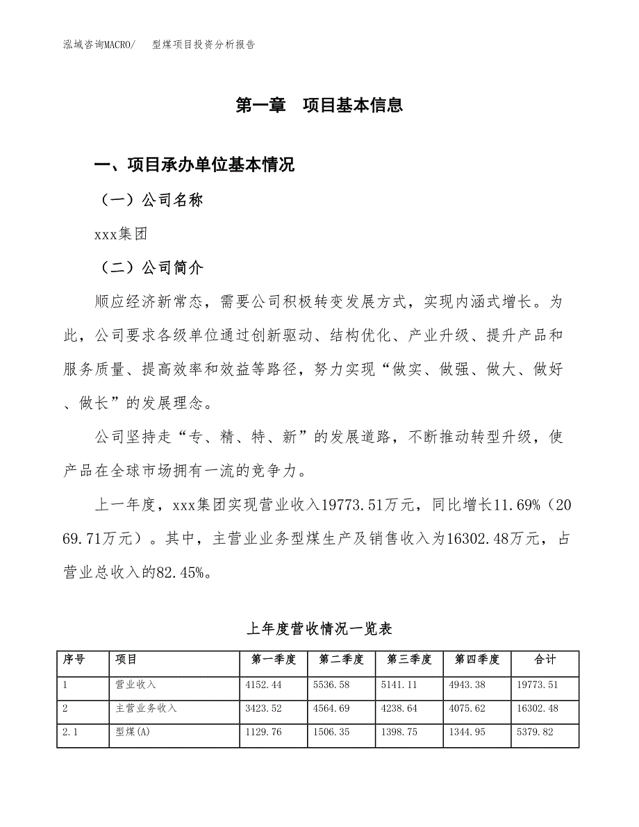 型煤项目投资分析报告（总投资10000万元）（36亩）_第2页