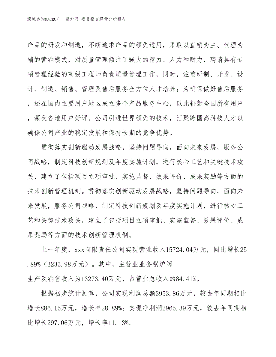 锅炉阀 项目投资经营分析报告模板.docx_第2页