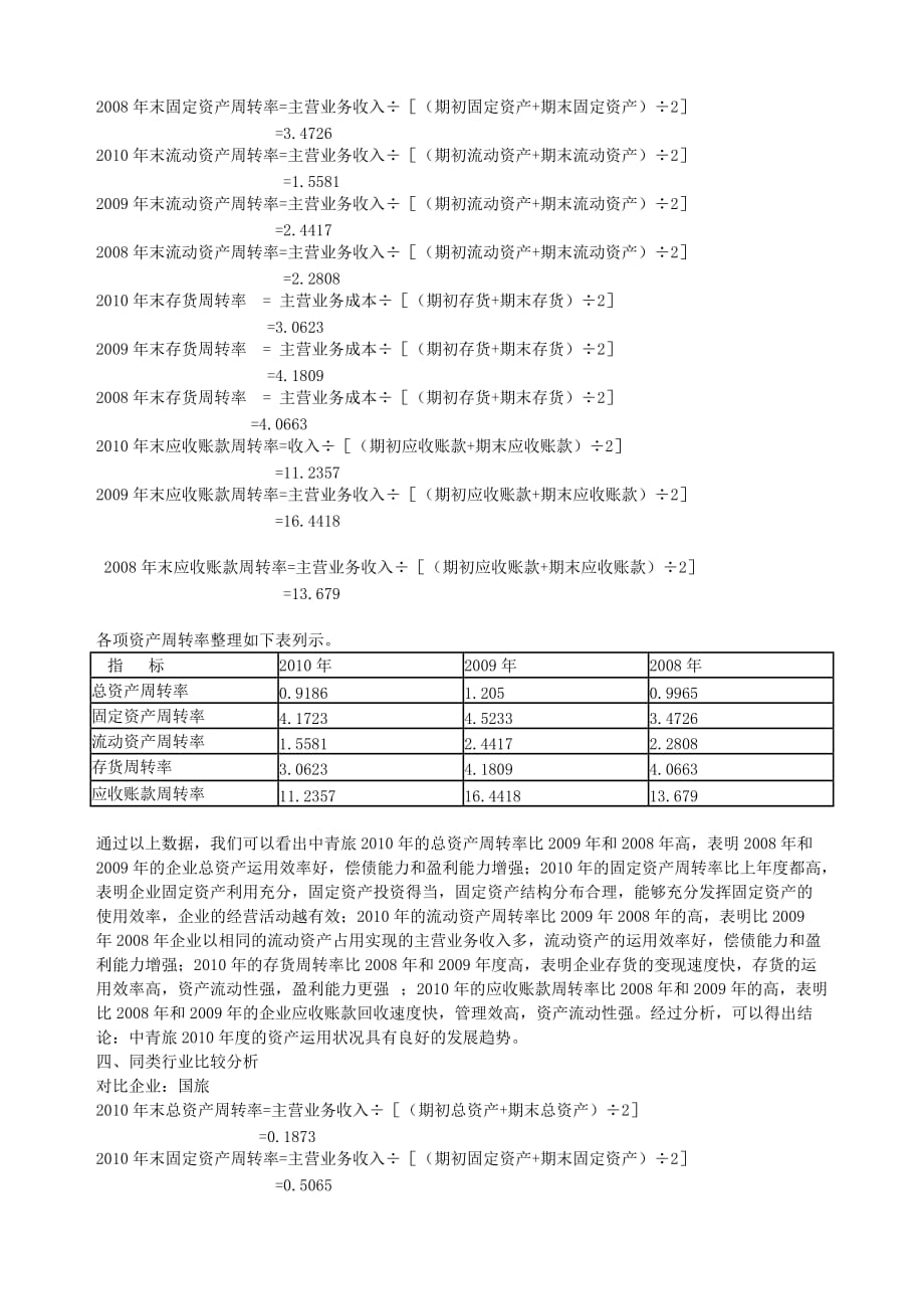中青旅营运能力(电大财务报表分析2)_第4页