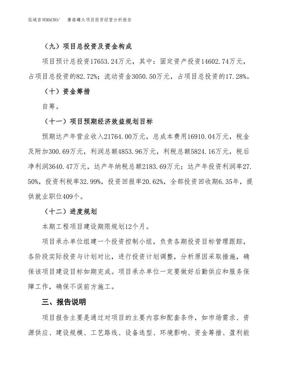 蘑菇罐头项目投资经营分析报告模板.docx_第5页