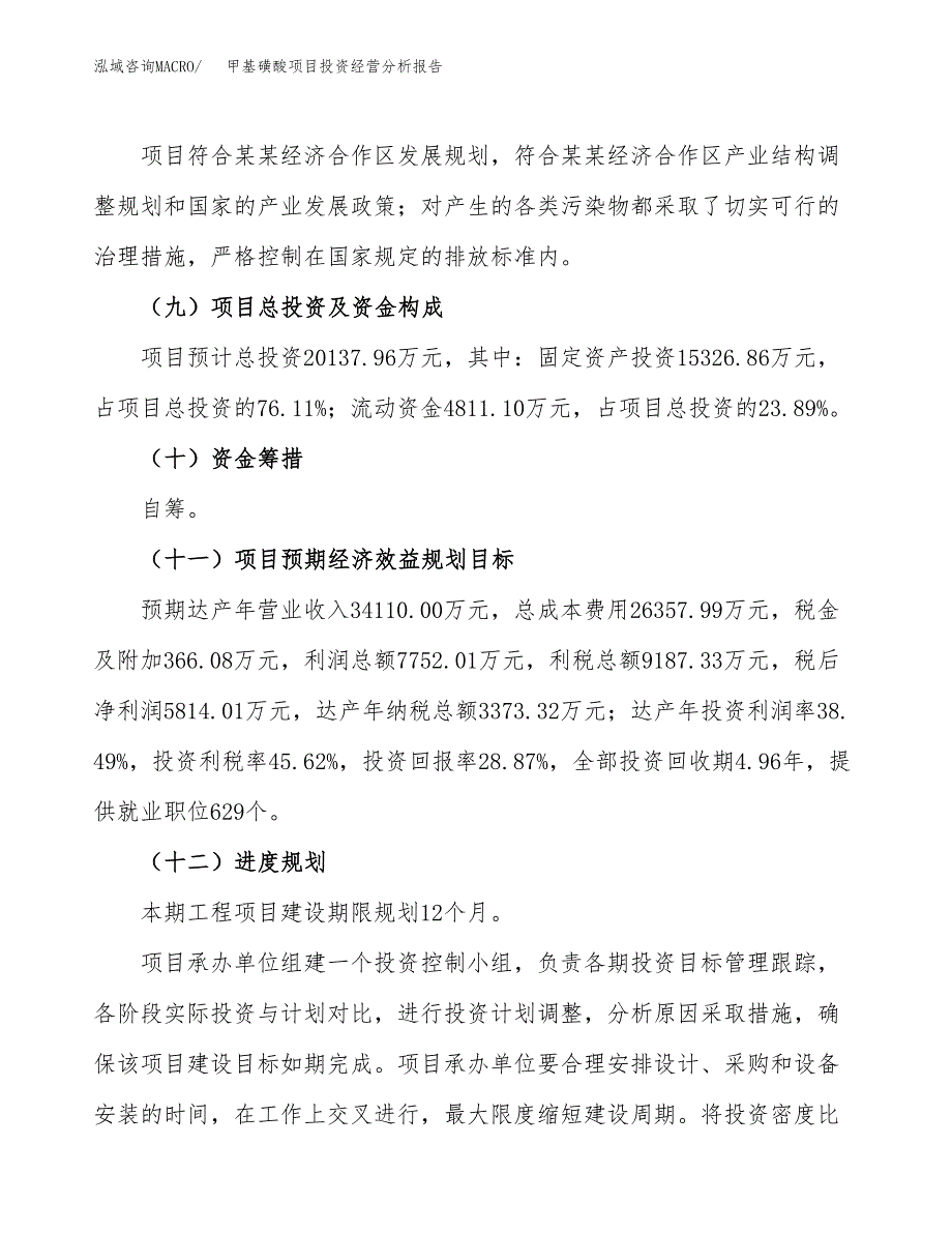 甲基磺酸项目投资经营分析报告模板.docx_第4页