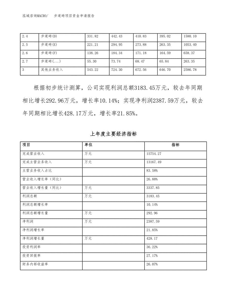 步道砖项目资金申请报告_第5页