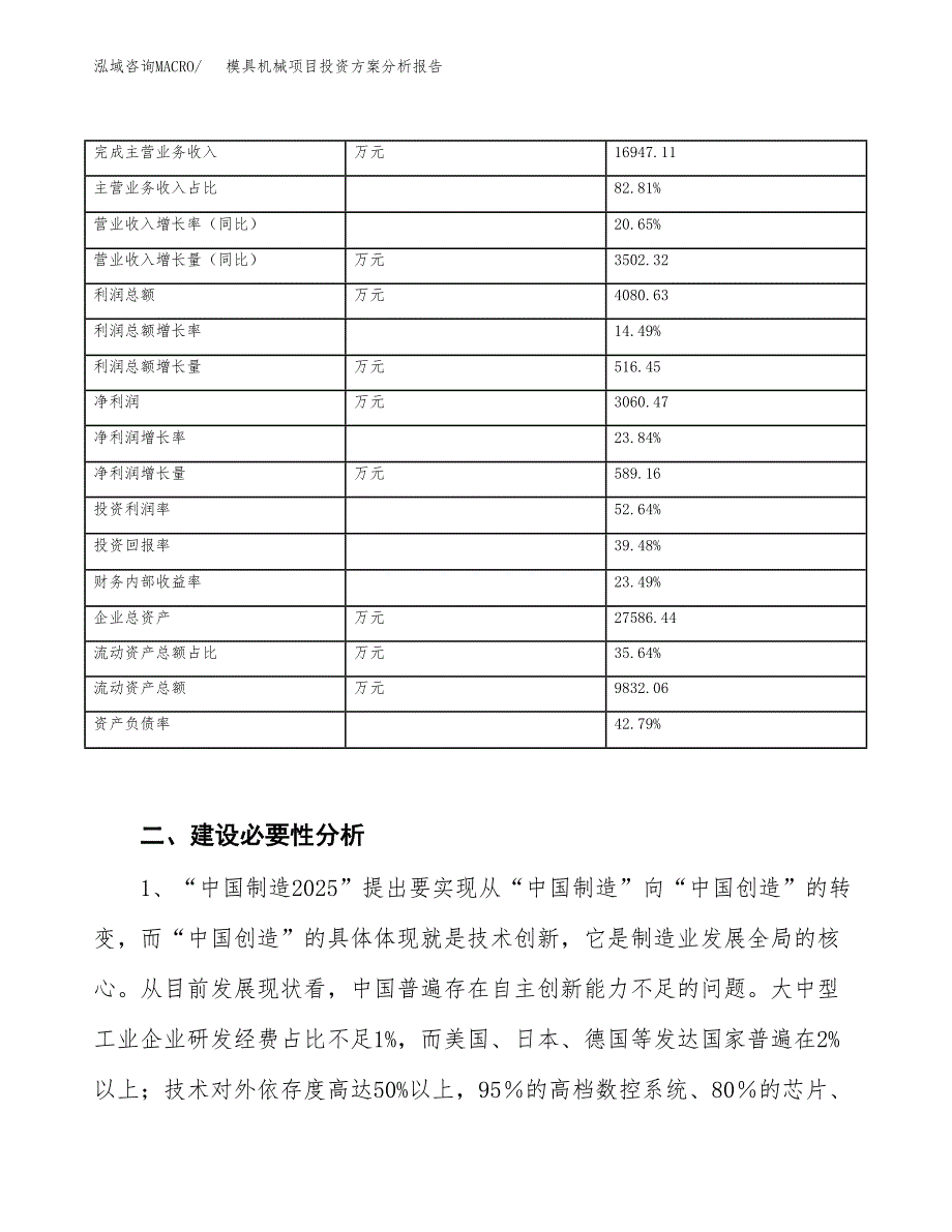 模具机械项目投资方案分析报告.docx_第3页