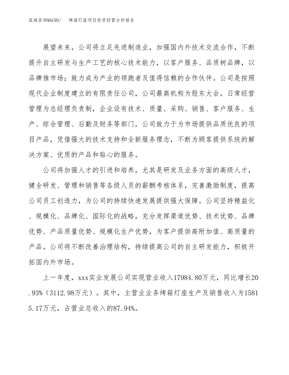 烤箱灯座项目投资经营分析报告模板.docx_第2页