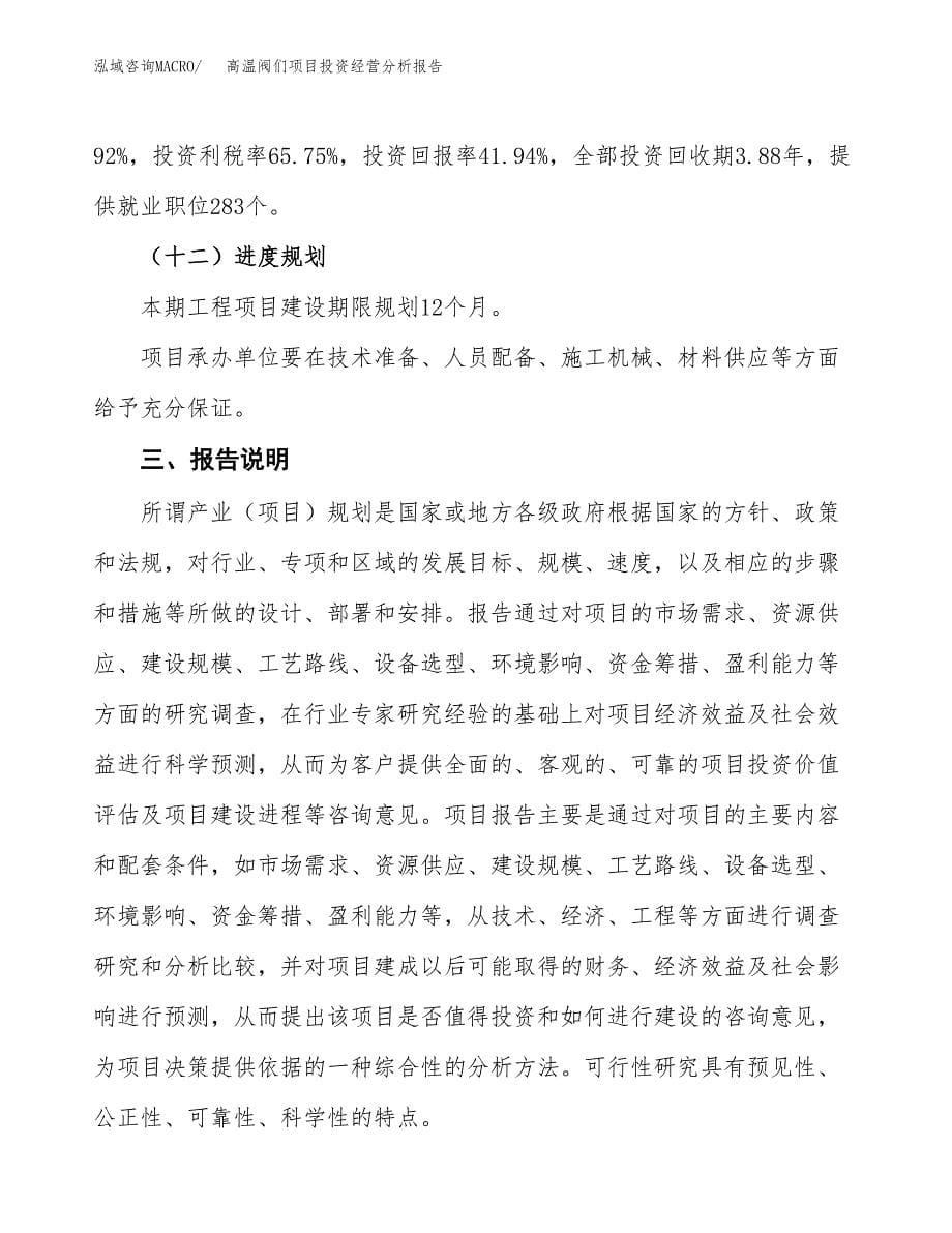 高温阀们项目投资经营分析报告模板.docx_第5页