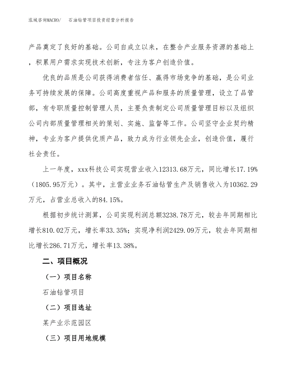 石油钻管项目投资经营分析报告模板.docx_第2页