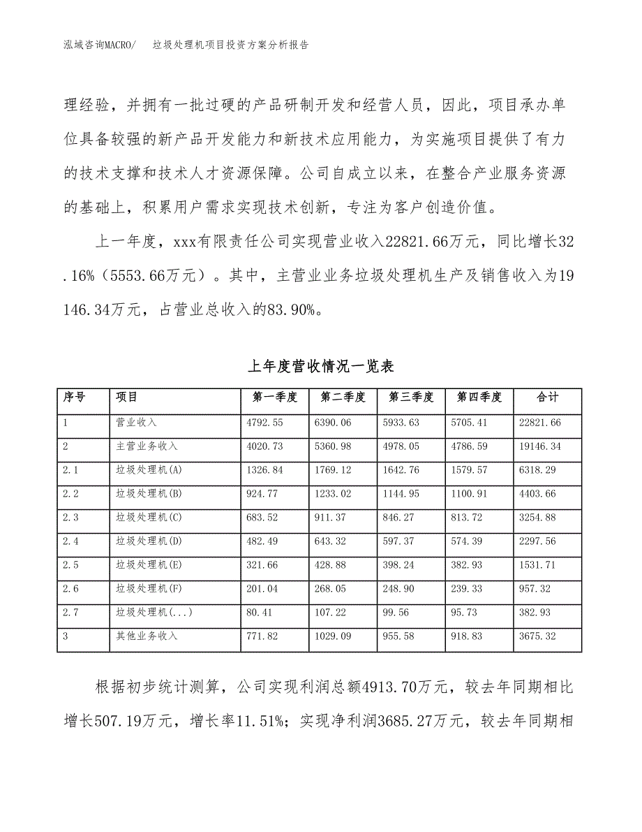 垃圾处理机项目投资方案分析报告.docx_第2页