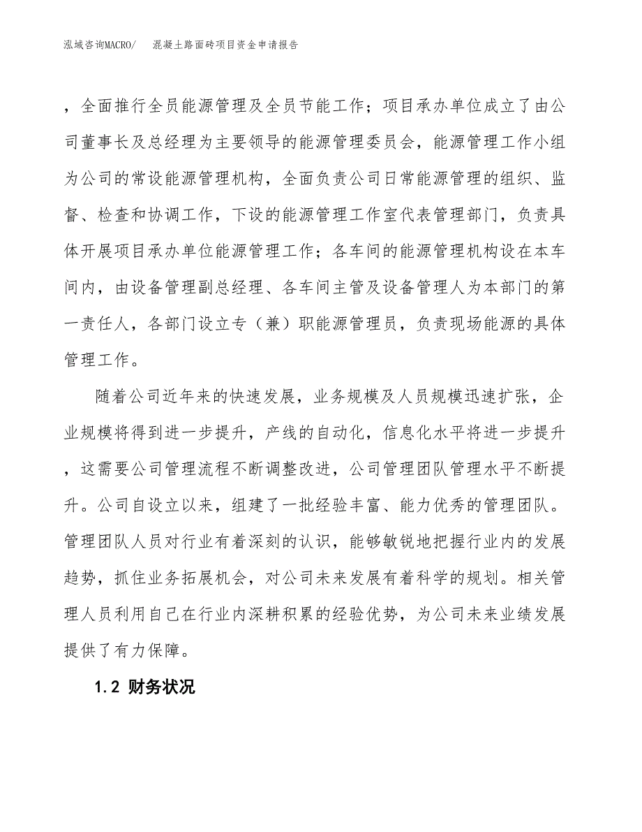 混凝土路面砖项目资金申请报告_第4页