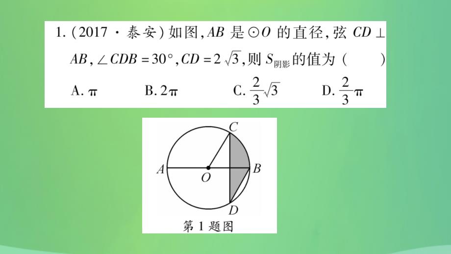 重庆市2019年中考数学复习第一轮考点系统复习第六章圆方法技巧训练三几何中与面积有关的计算精练课件20181228155_第2页