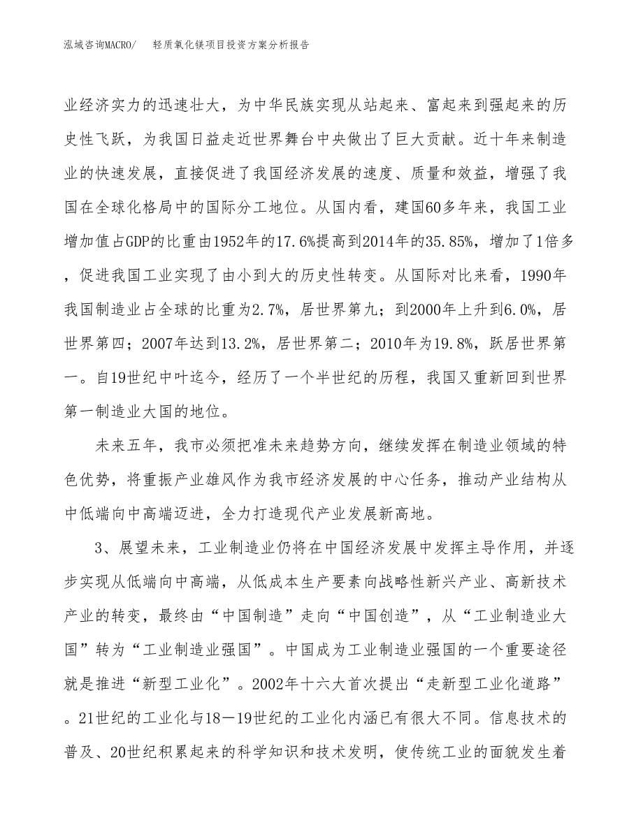 轻质氧化镁项目投资方案分析报告.docx_第5页