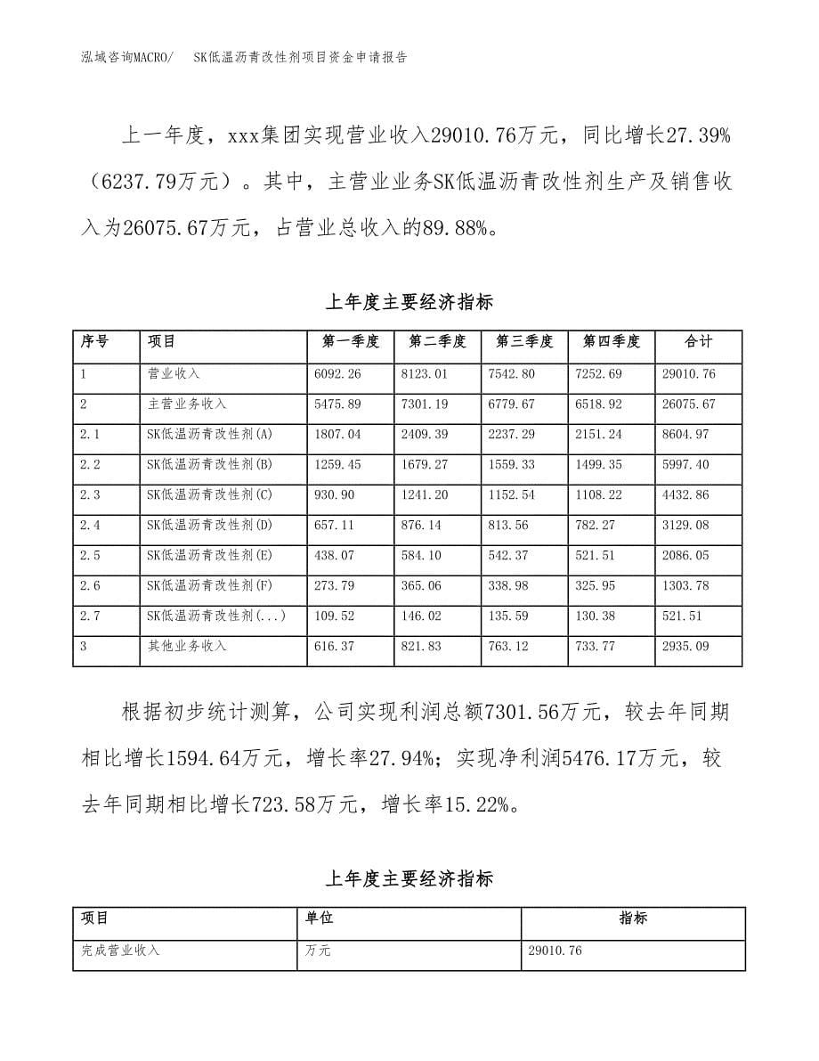 SK低温沥青改性剂项目资金申请报告_第5页