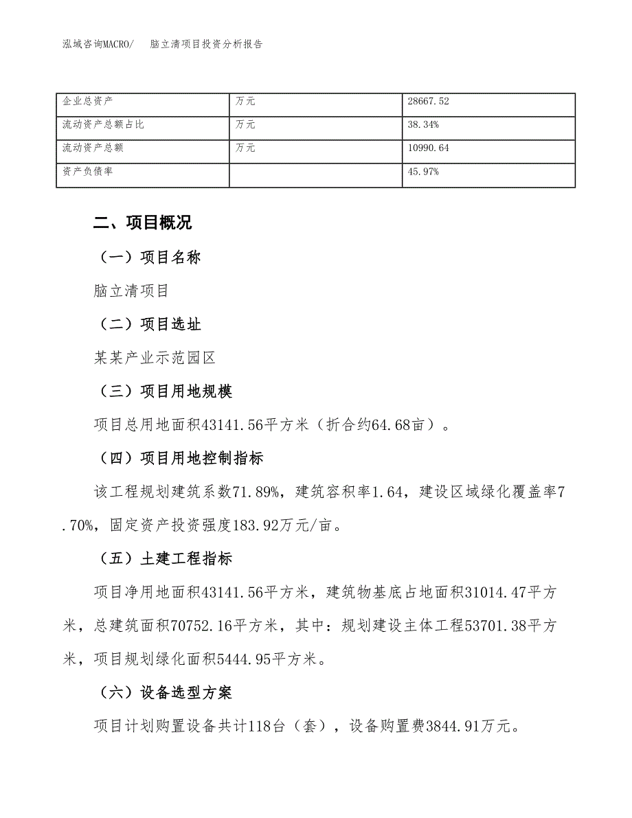 脑立清项目投资分析报告（总投资18000万元）（65亩）_第4页