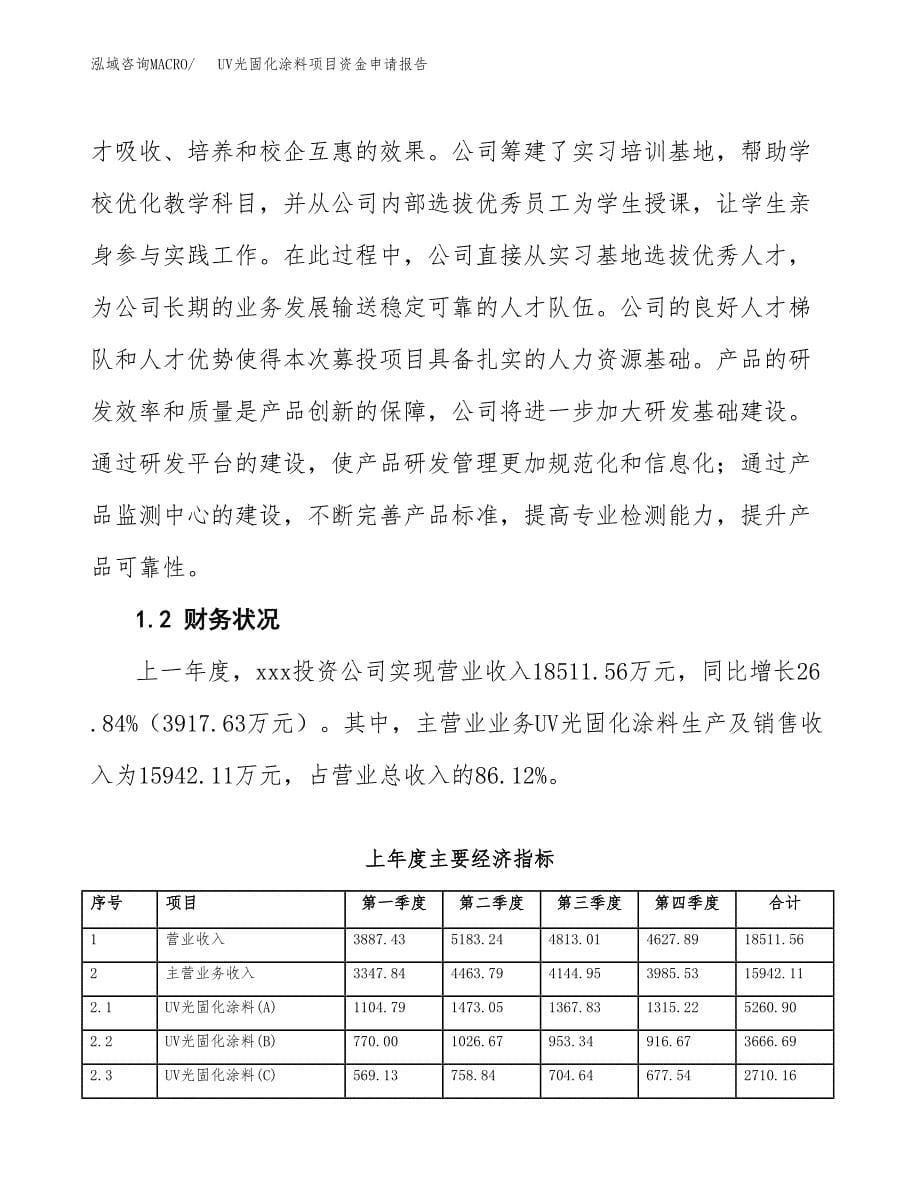 UV光固化涂料项目资金申请报告 (1)_第5页