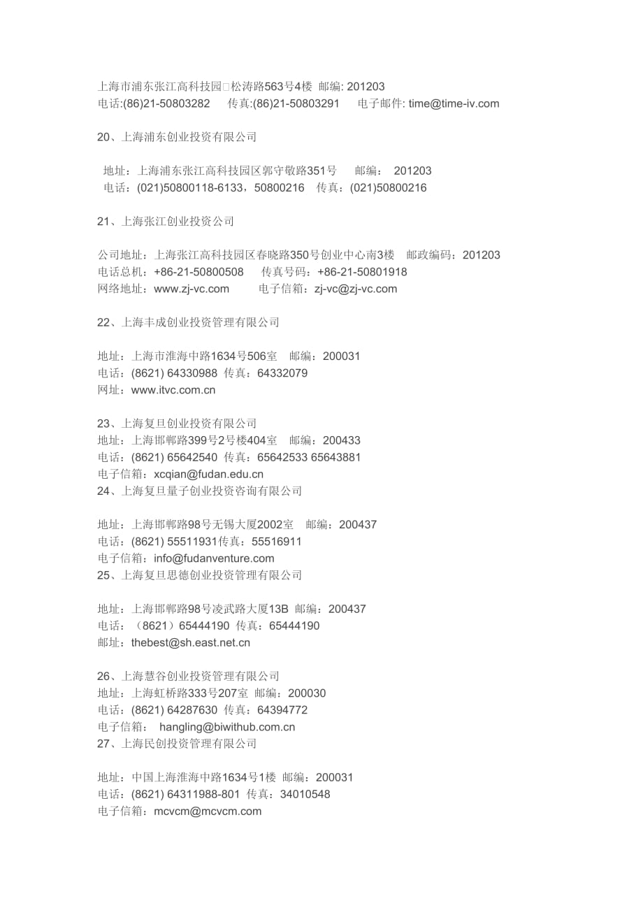 上海风险投资公司通讯名录(完整版)_第3页