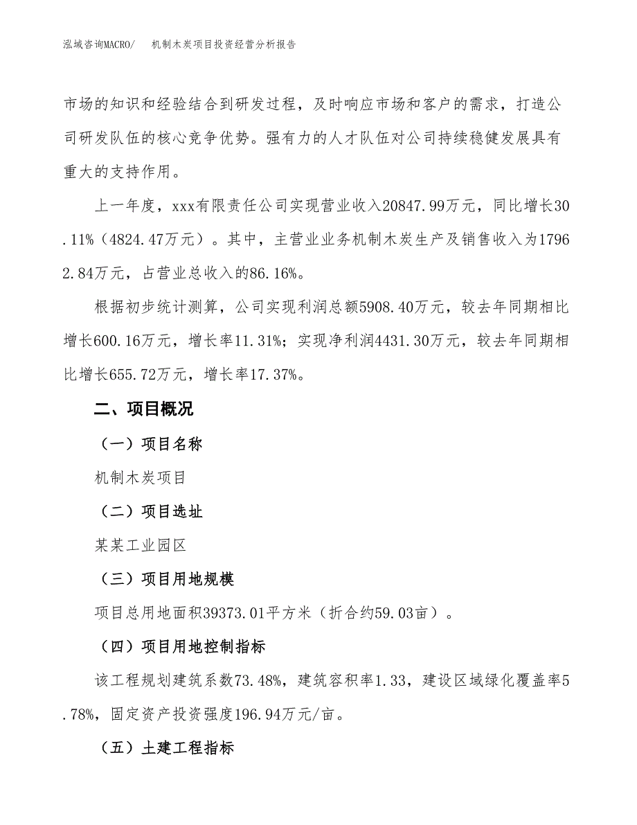 机制木炭项目投资经营分析报告模板.docx_第2页