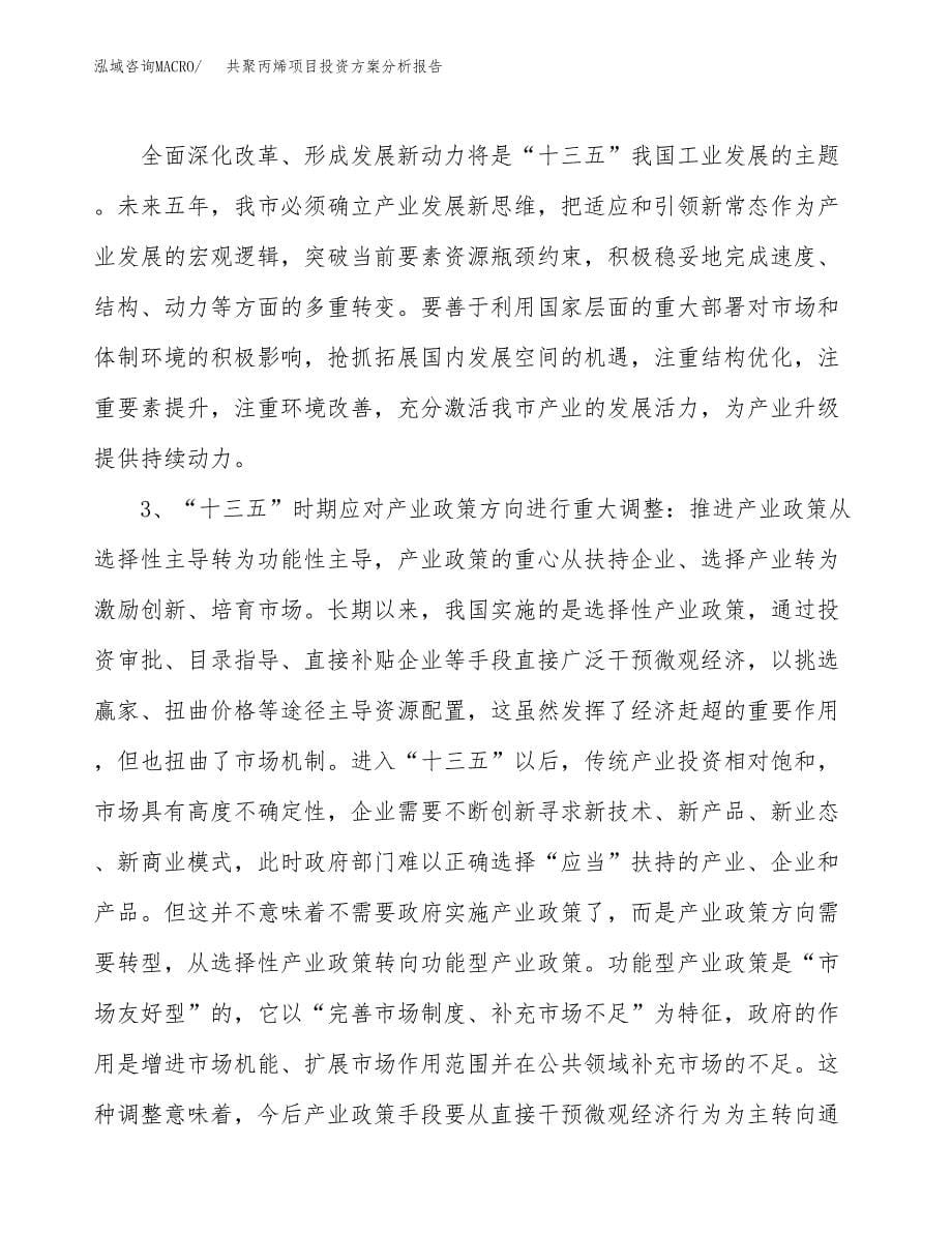 共聚丙烯项目投资方案分析报告.docx_第5页