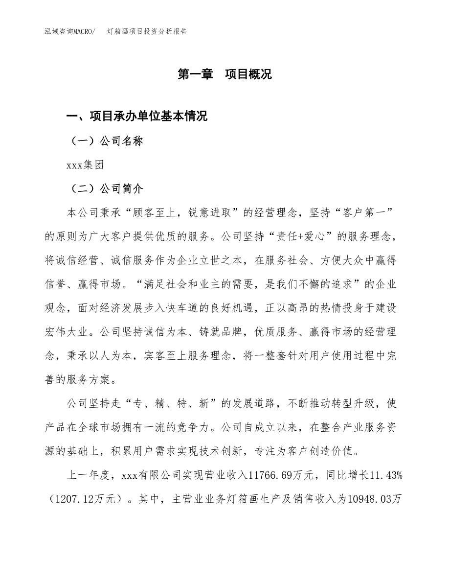 灯箱画项目投资分析报告（总投资13000万元）（65亩）_第2页