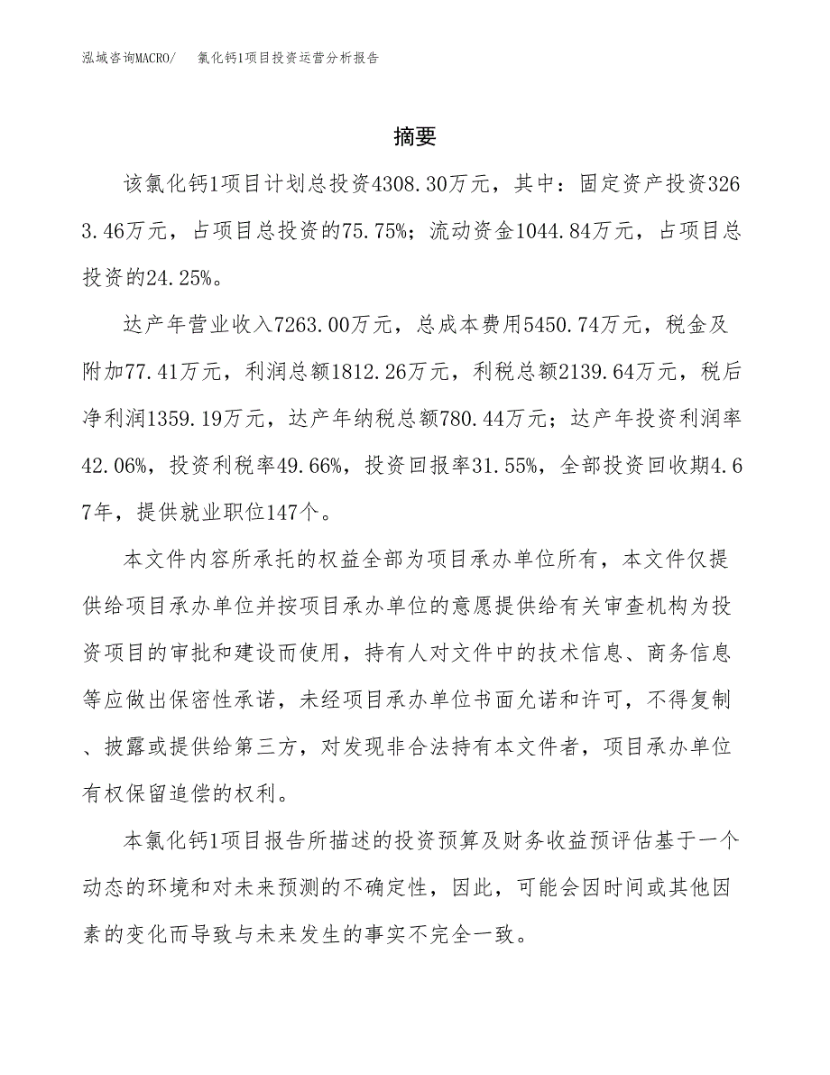 氯化钙1项目投资运营分析报告参考模板.docx_第2页