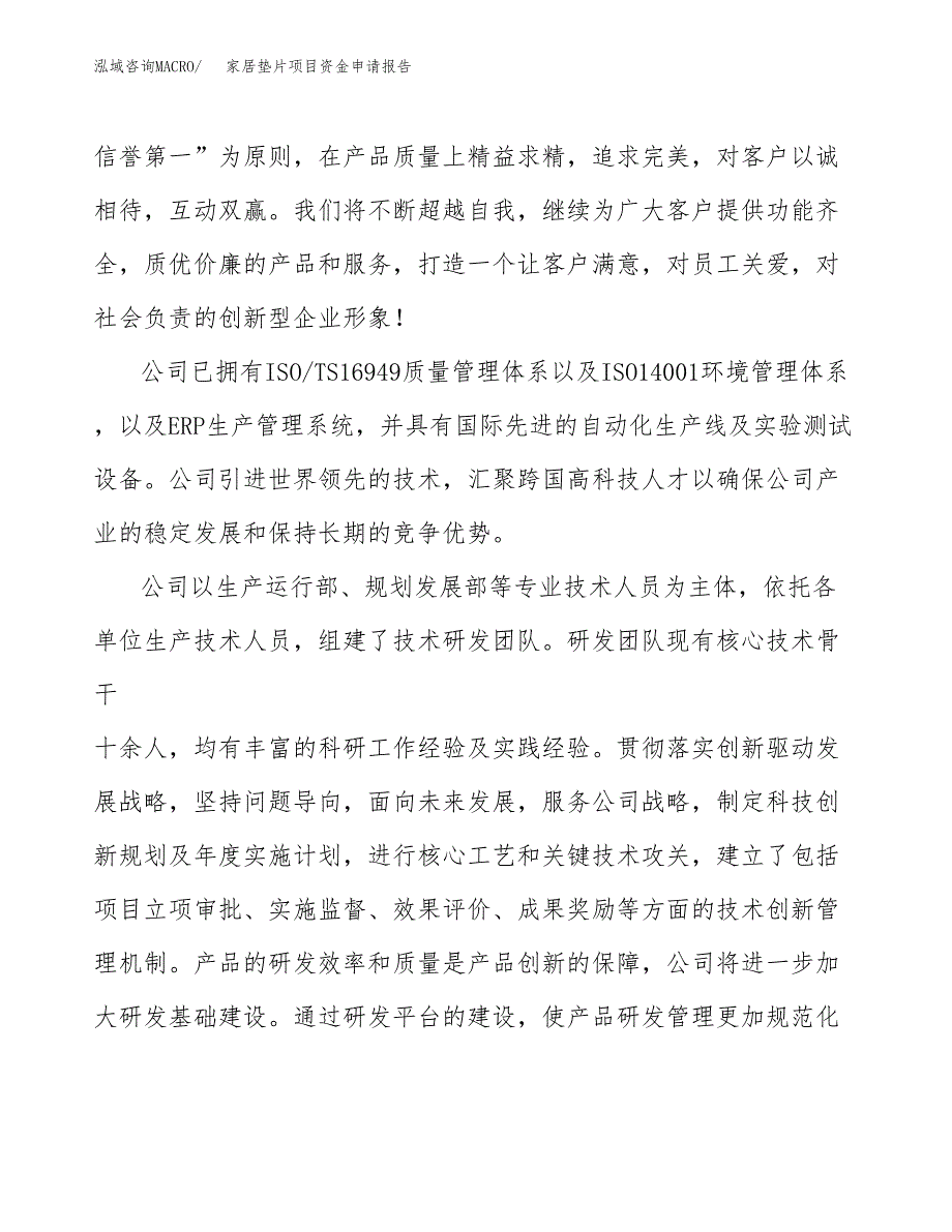 家居垫片项目资金申请报告_第4页