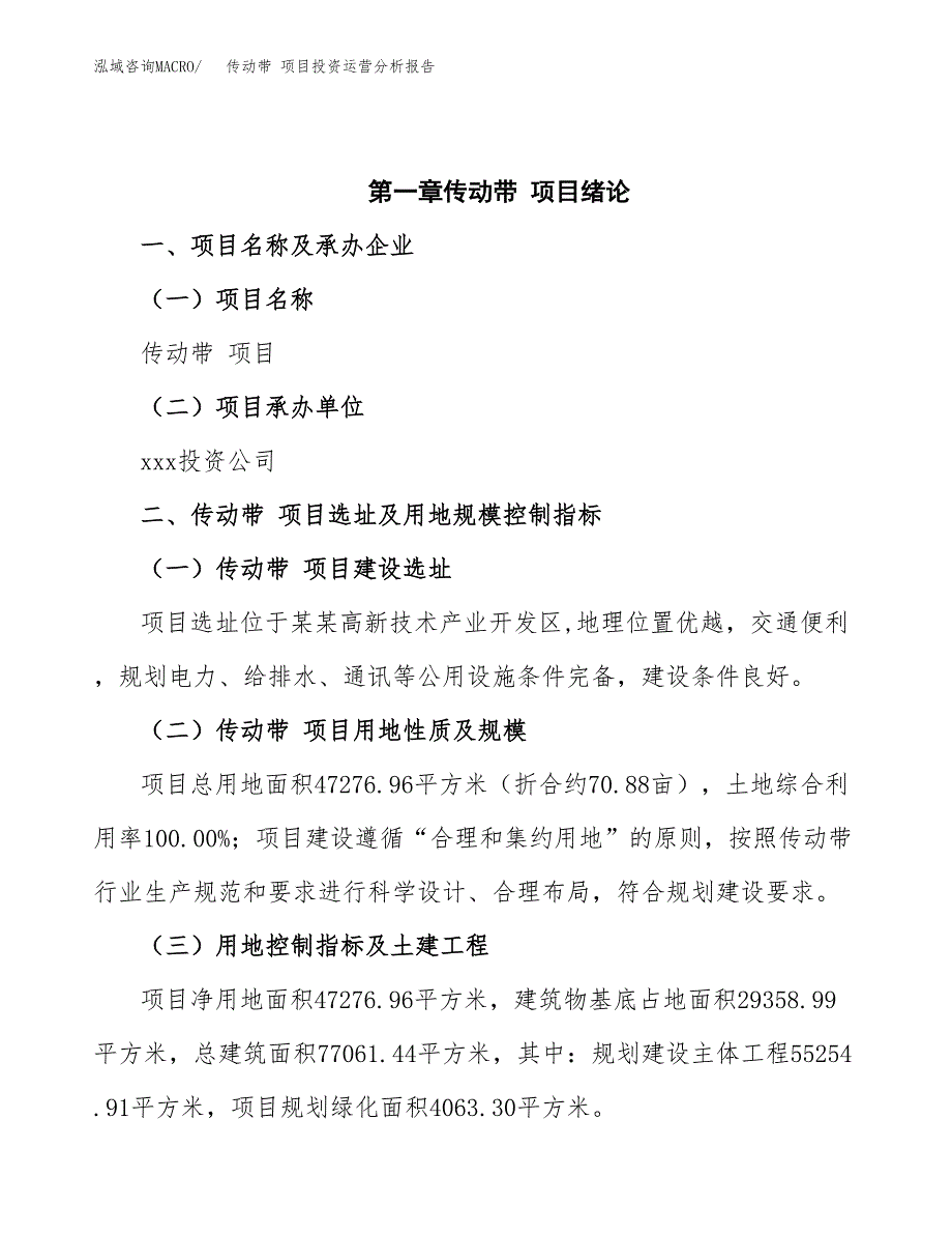 传动带 项目投资运营分析报告参考模板.docx_第4页