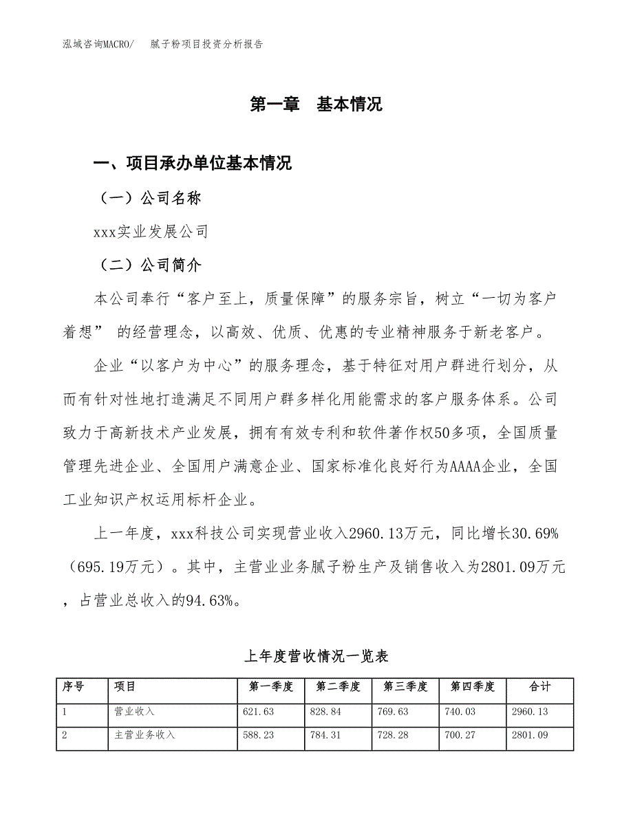 腻子粉项目投资分析报告（总投资3000万元）（15亩）_第2页