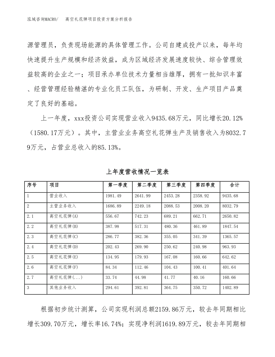 高空礼花弹项目投资方案分析报告.docx_第2页