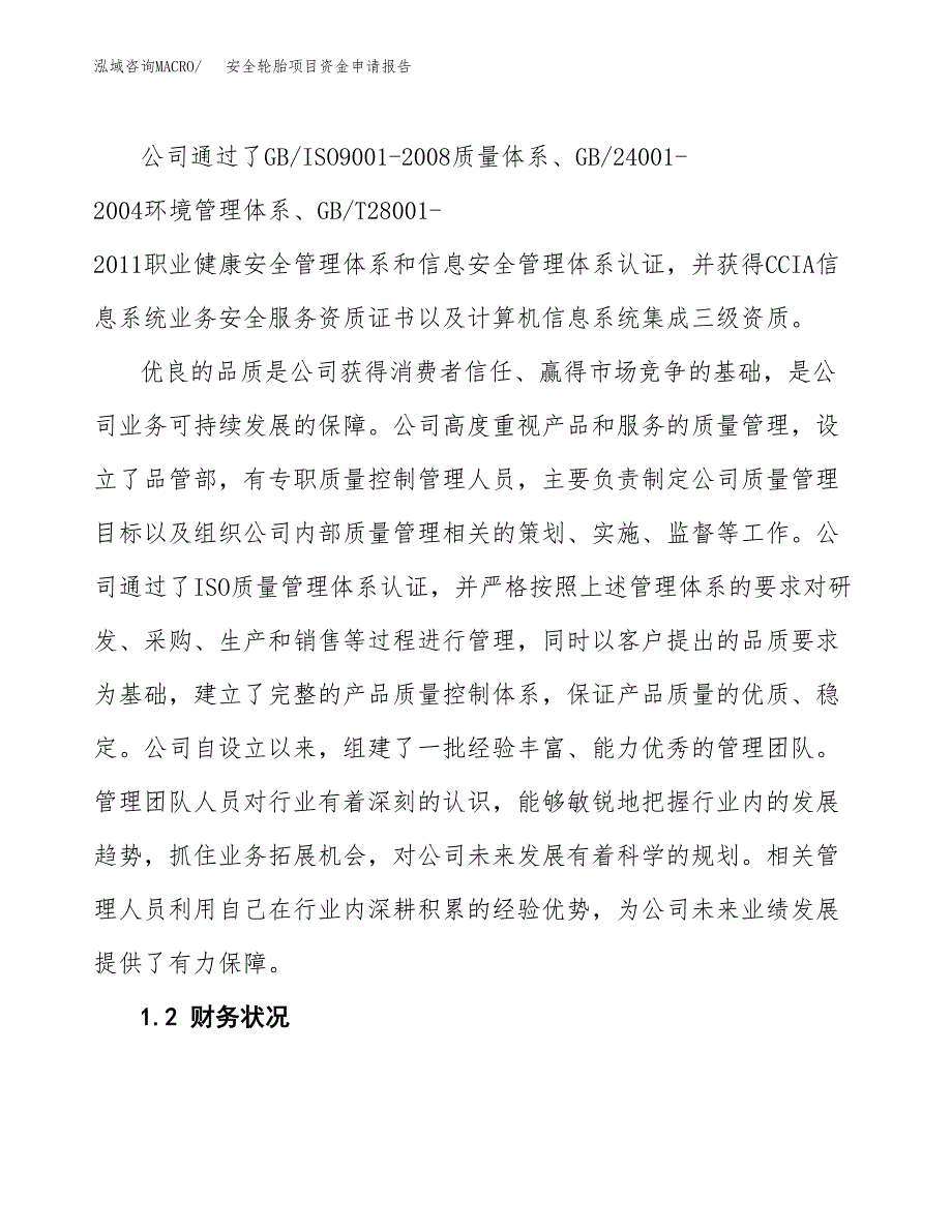 安全轮胎项目资金申请报告 (1)_第4页