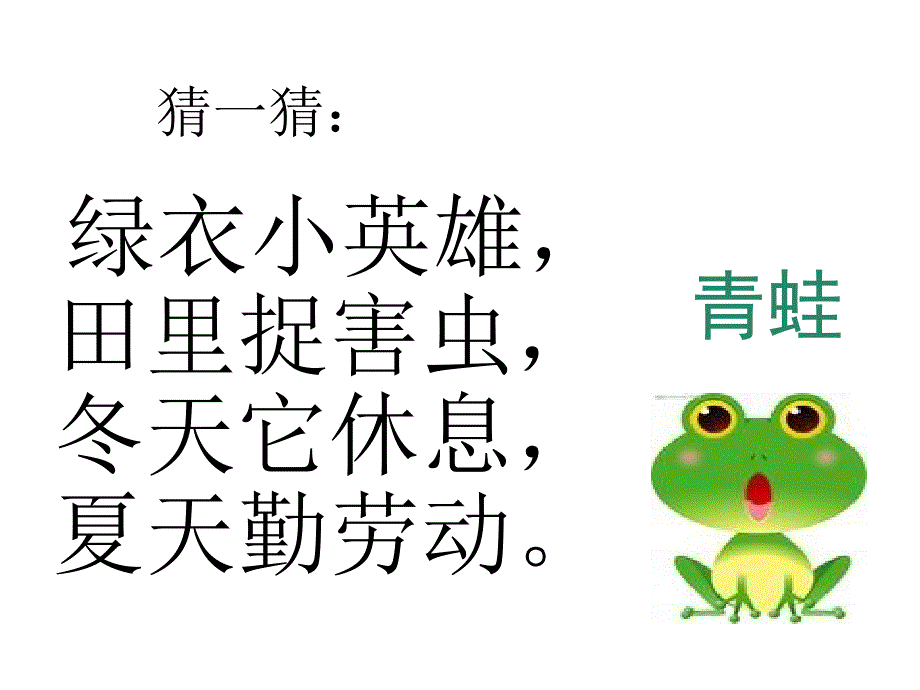 新人版小学语文一年级（下册）《小青蛙》课件_第2页