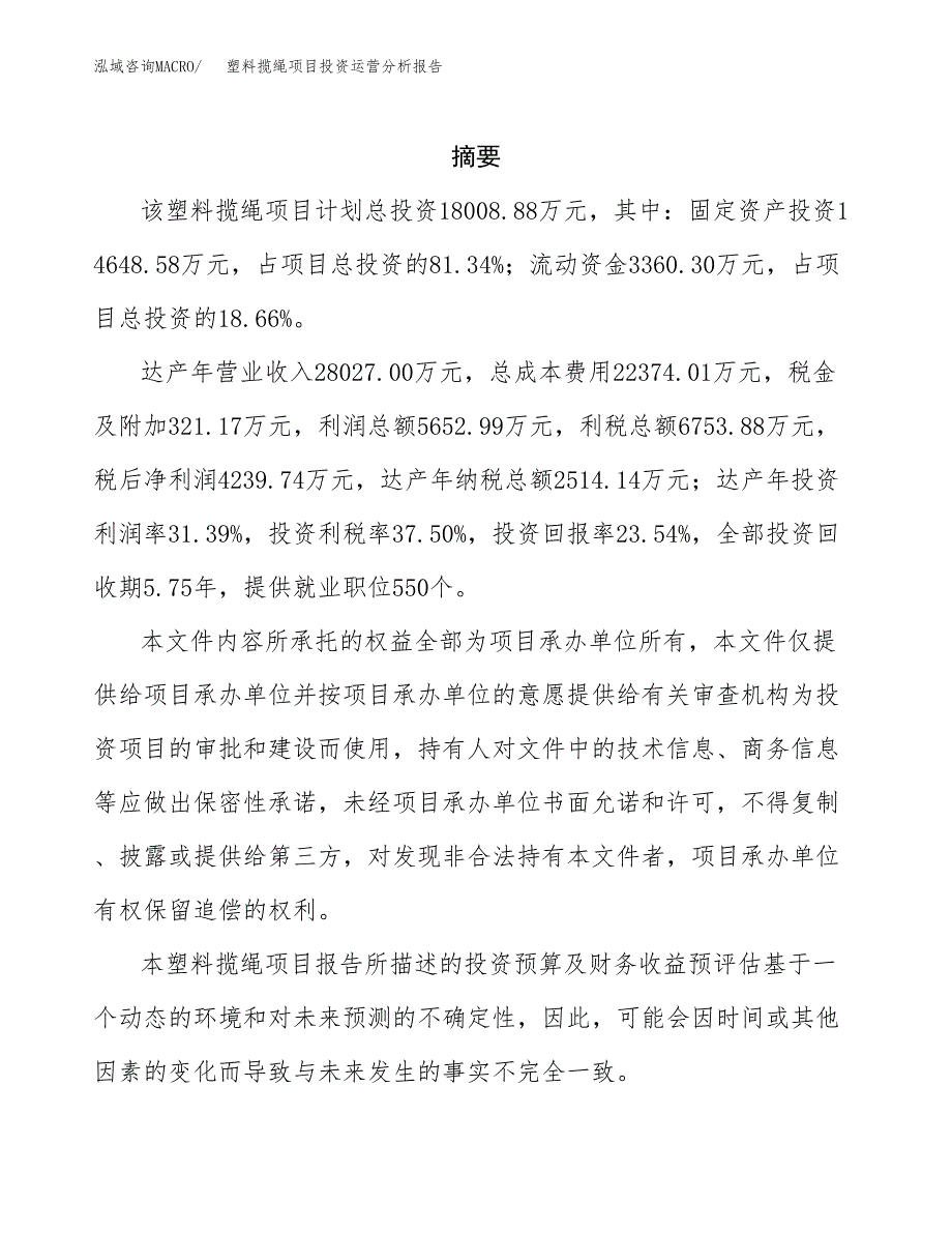 塑料揽绳项目投资运营分析报告参考模板.docx_第2页