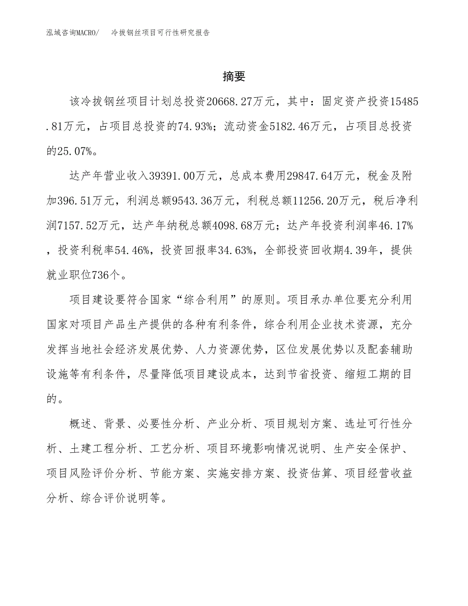 冷拔钢丝项目可行性研究报告汇报设计.docx_第2页