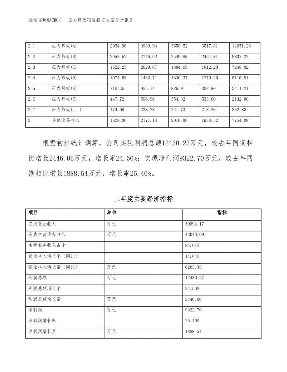 压力筛板项目投资方案分析报告.docx_第2页