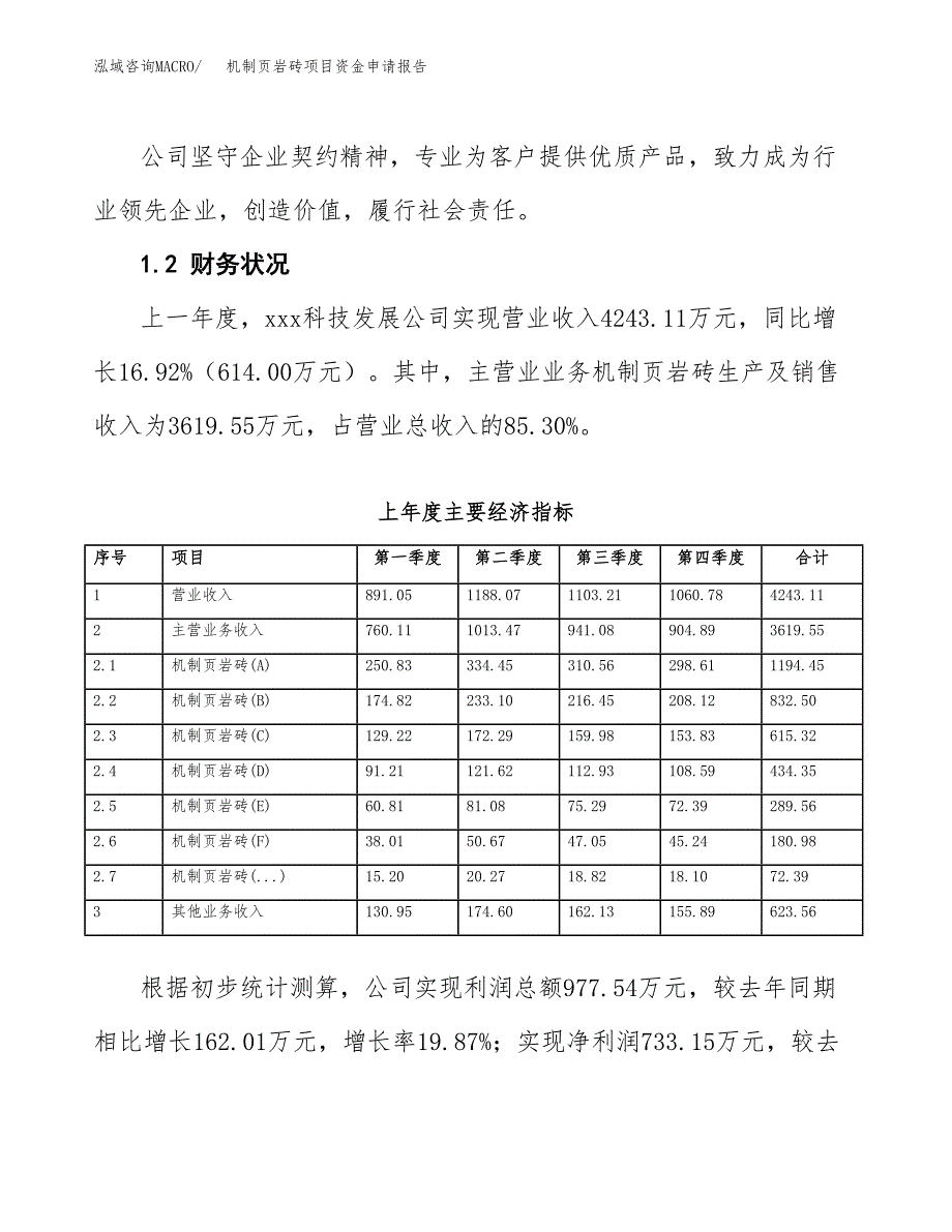 机制页岩砖项目资金申请报告_第4页