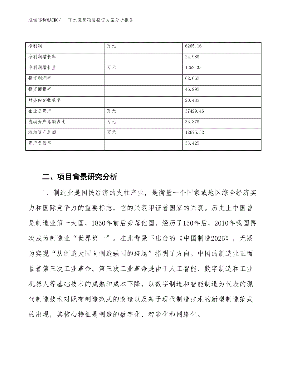 下水直管项目投资方案分析报告.docx_第3页