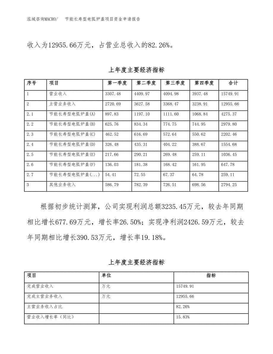 节能长寿型电弧炉盖项目资金申请报告_第5页