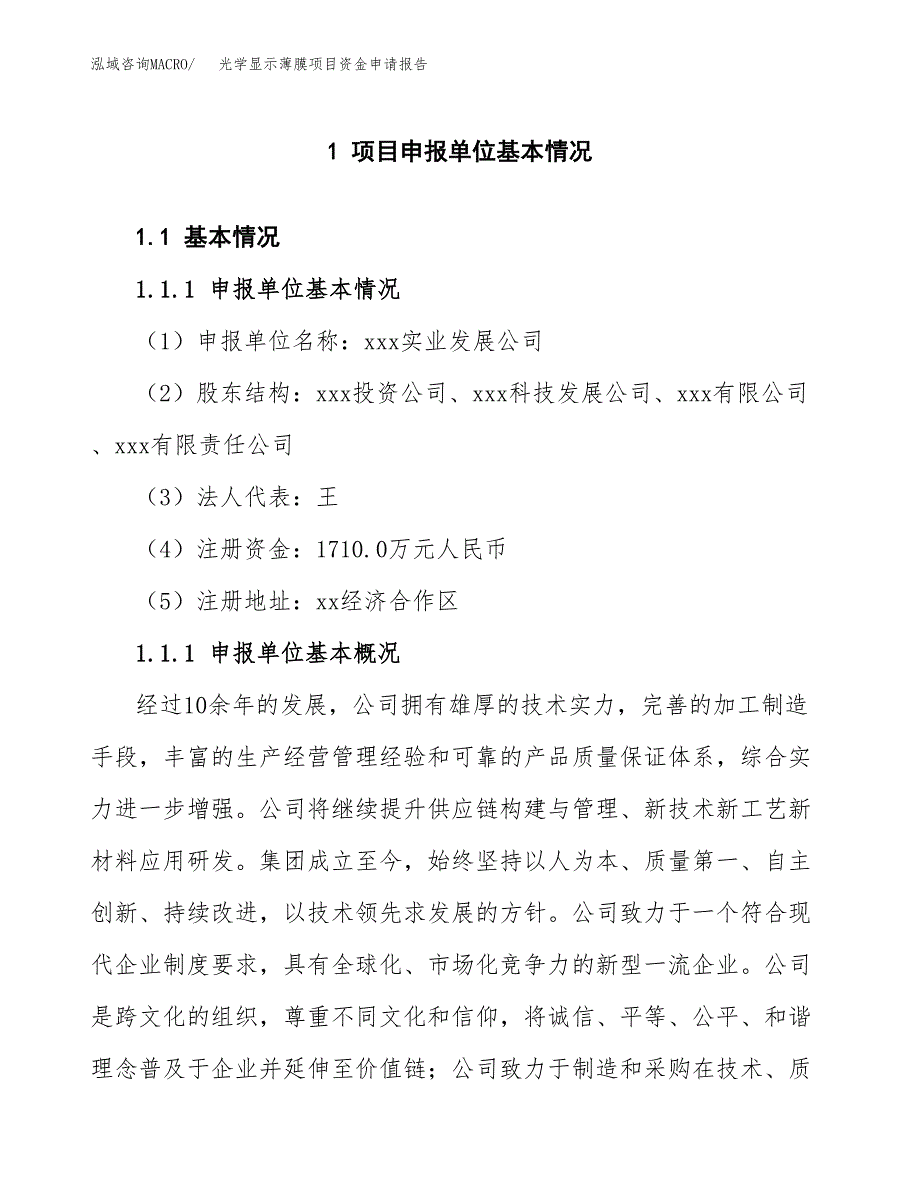 光学显示薄膜项目资金申请报告_第3页