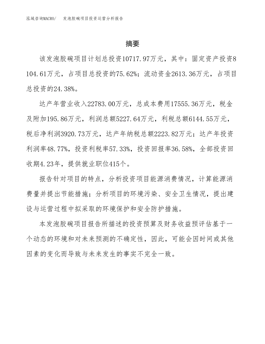 发泡胶碗项目投资运营分析报告参考模板.docx_第2页