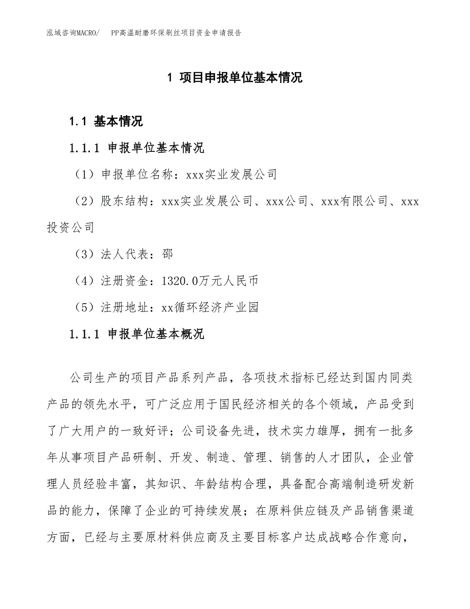 PP高温耐磨环保刷丝项目资金申请报告_第3页