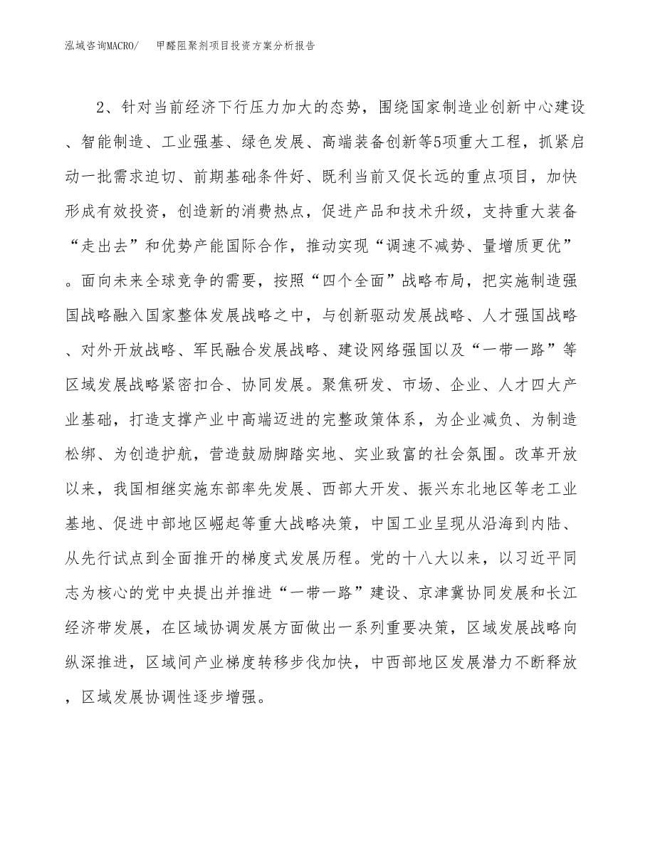 甲醛阻聚剂项目投资方案分析报告.docx_第5页