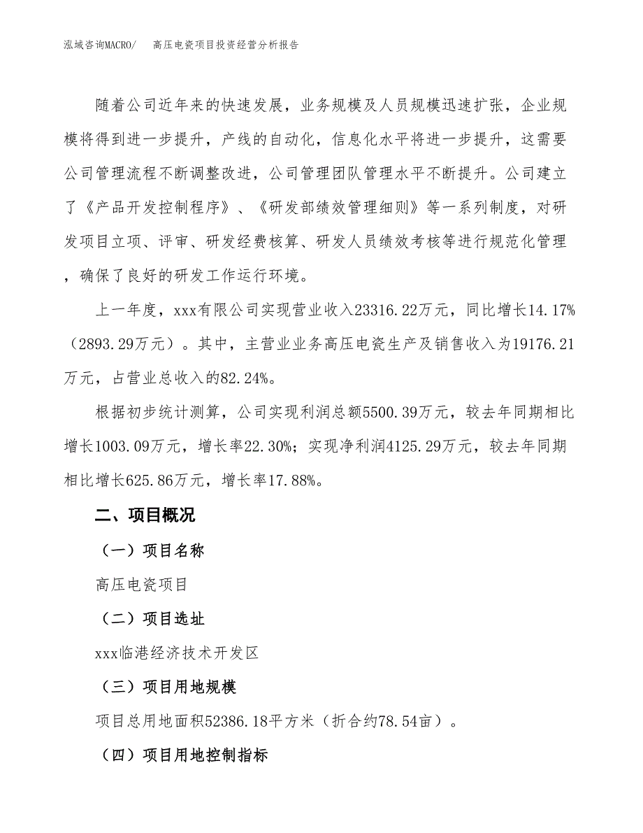 高压电瓷项目投资经营分析报告模板.docx_第2页