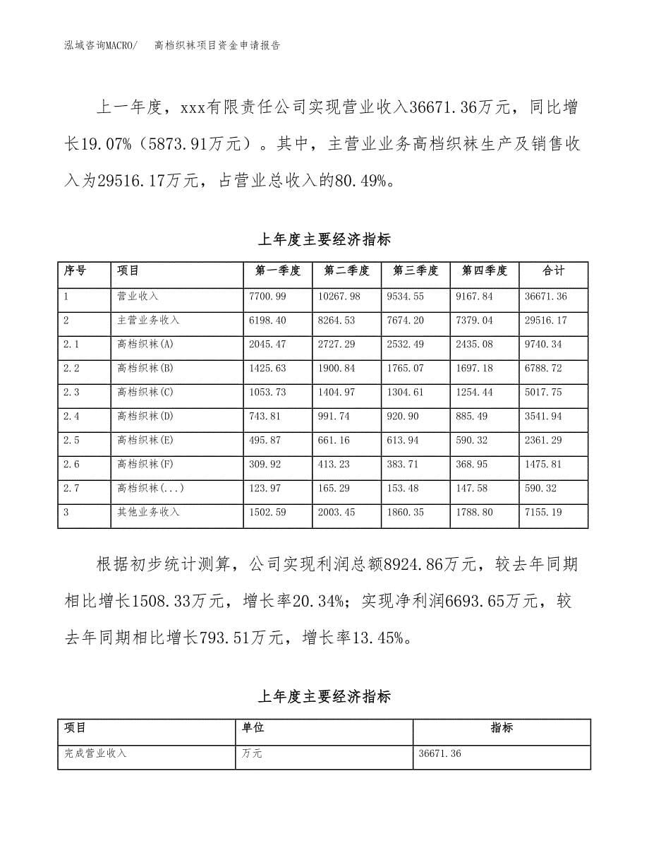 高档织袜项目资金申请报告_第5页