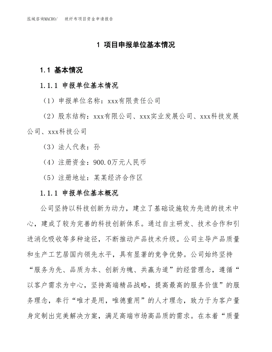 玻纤布项目资金申请报告_第3页