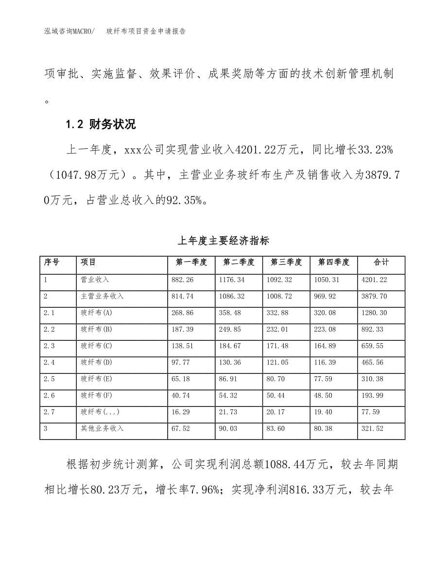 玻纤布项目资金申请报告_第5页