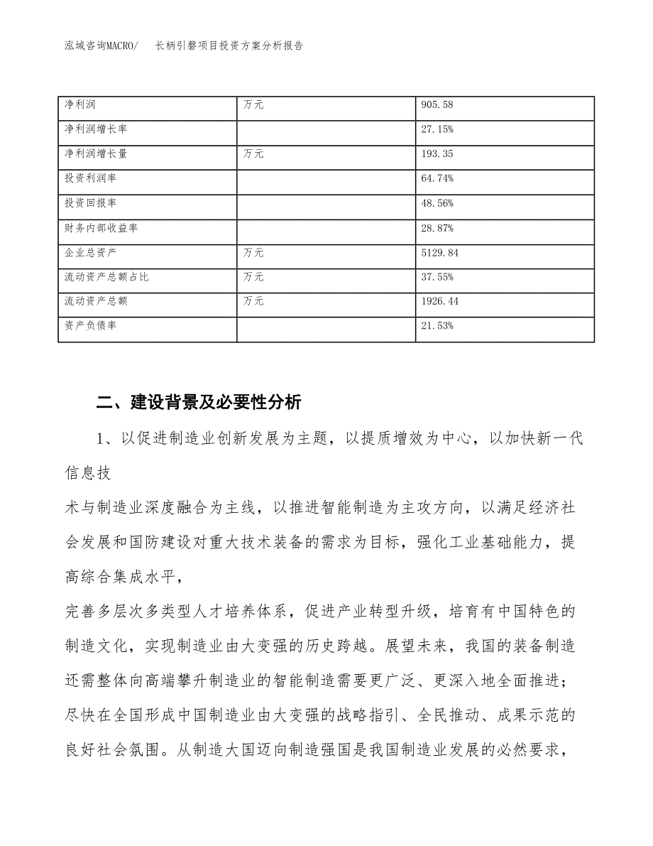 长柄引磬项目投资方案分析报告.docx_第3页