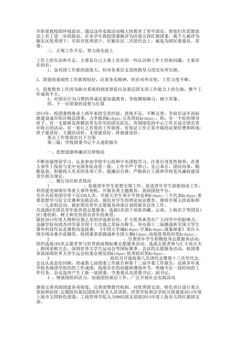 团委书记个人述职报告(精选多 篇).docx_第5页